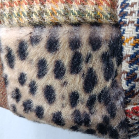 Range of Emotion Jeanea Michelle Purse Dont Forget Your Coat Brown Patches Wool - Picture 14 of 16